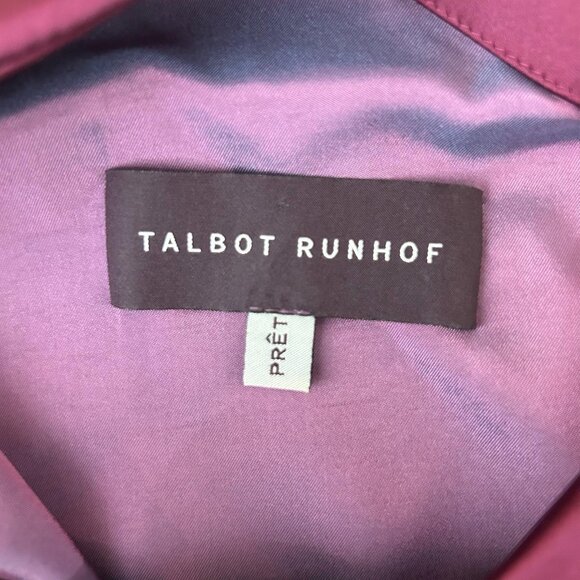 Talbot Runhof Cocktail Dress Sz 10/12 Burgundy Ruched Sheath Luxury Gala Yacht - Picture 7 of 13